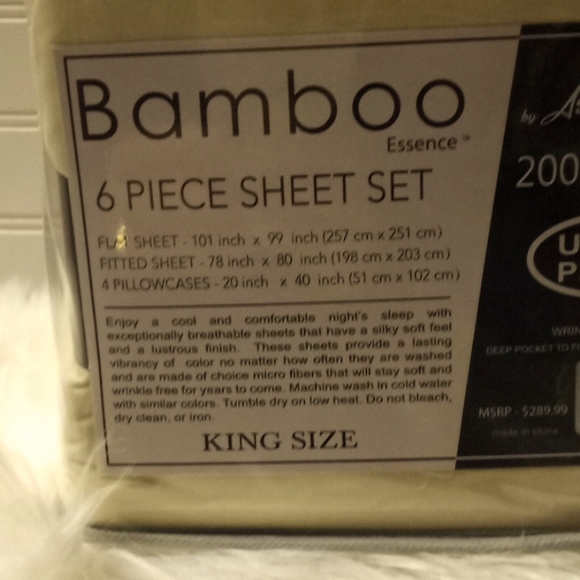 Bamboo Essence King Size Cream- 6 Piece Sheet Set - Picture 7 of 10